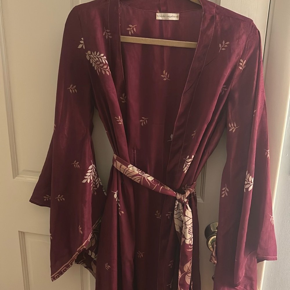 One of a kind silk sari kimono robe from blonde vagabond